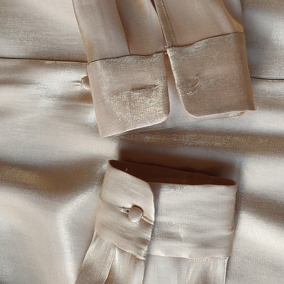 ANN Taylor Gold Shimmer Button Down Shirt - Picture 6 of 6